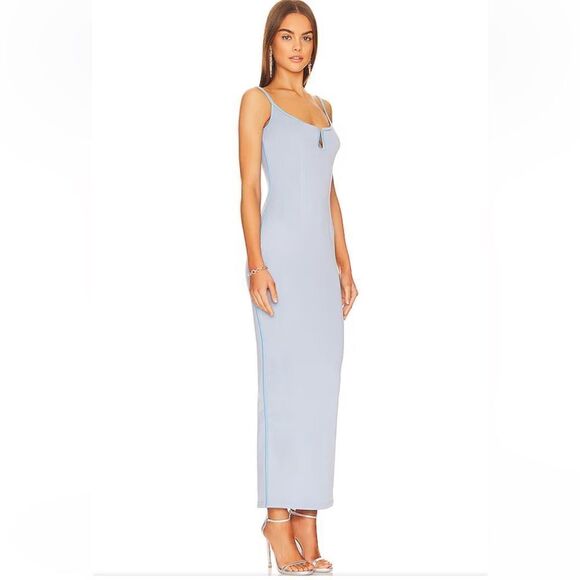 Superdown Ruby Maxi Dress pale blue bustier stretch slip Revolve NWT XS S - Picture 3 of 11